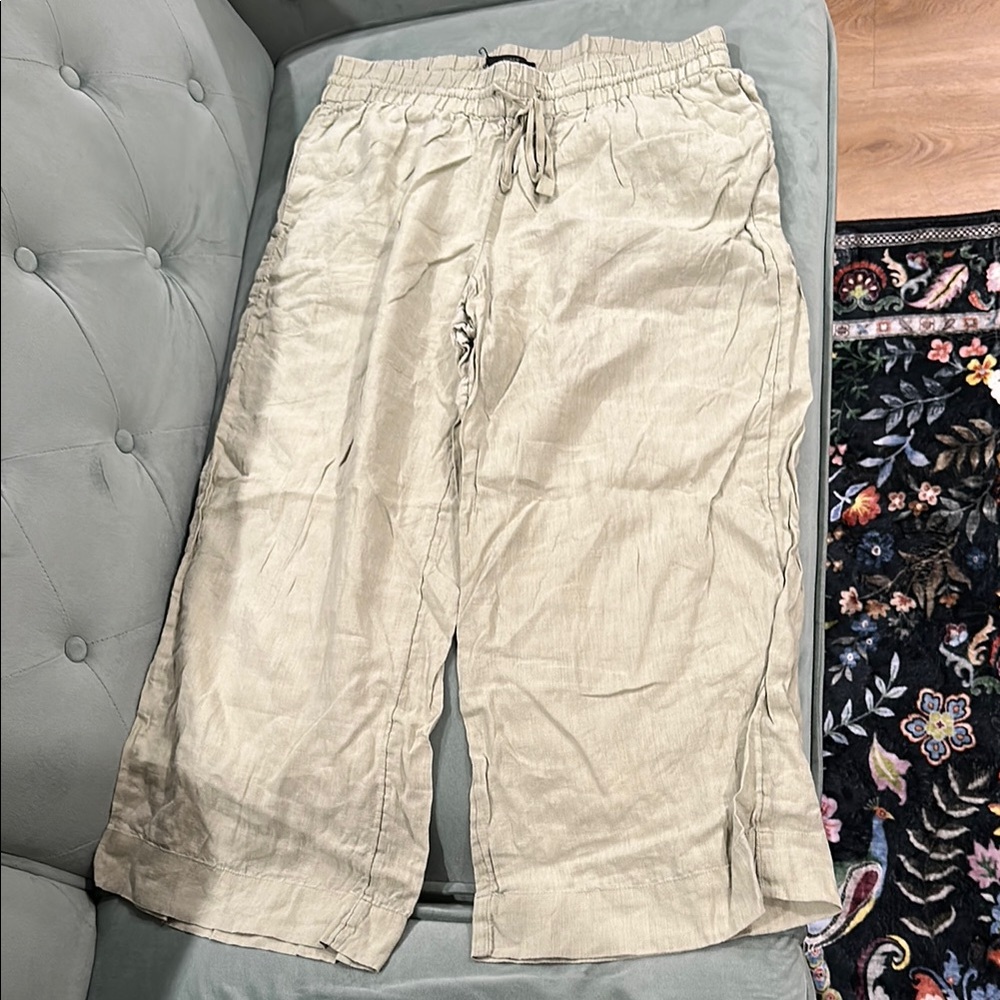 J crew size medium green Beige Drawstring Pants